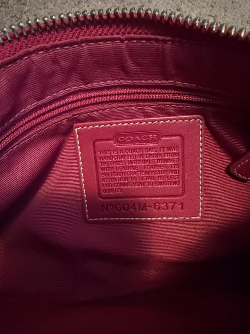 COACH vintage signature hampton baguette demi shoulder purse in hot pink (6371)